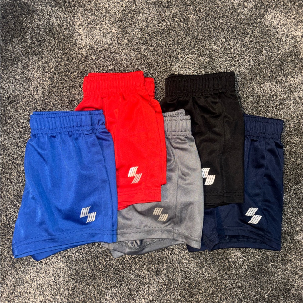 Sporto Kids Gym Shorts - Red, Royal Blue, Gray, Black, Navy